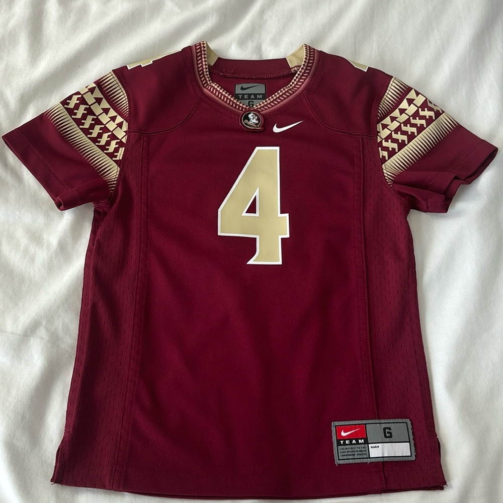 Nike Boys Florida State Seminoles #4 Garnet Replica Football Jersey Size 6